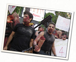 Zombie Actors with Signage